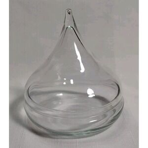 Vintage Hershey's Kiss Shaped Clear Glass Candy Trinket Dish & Lid EUC